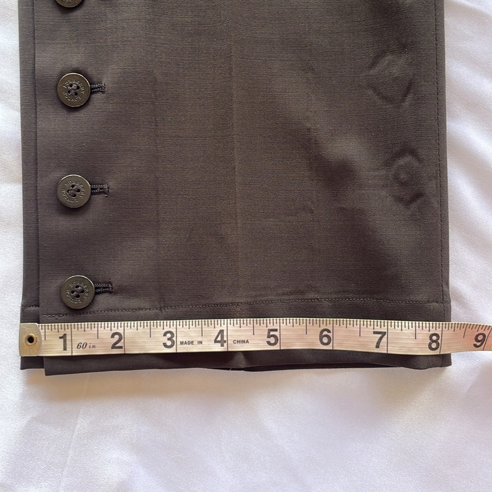 Burberry London Brown Straight Leg Tailored Trousers Wool Blend Buttoned Sz 6 - Picture 3 of 16